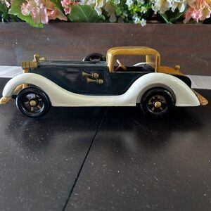 Vintage Wood Car with Spoked Wheels